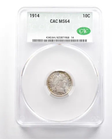 1914 Barber Dime MS64 CAC *5948