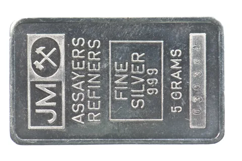 5 Grams Silver Bar JM Assayers Johnson Matthey *9091