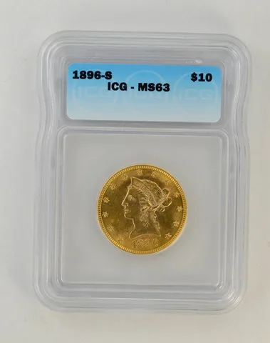 MS63 1896-S $10.00 Liberty Head Gold Eagle - ICG Graded *0499