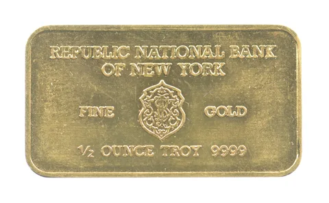 0.5 Oz Gold Bar Republic National Bank Of New York 1/2 Oz *5882