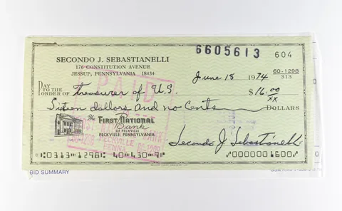 1974 $16 Check GSA Morgan Dollar CC Purchase Receipt *9796