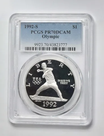 1992-S Olympic Baseball Commemorative $1 PR70 PCGS Blue Label