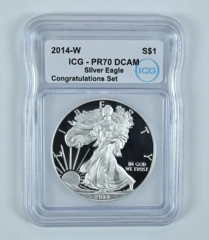 2014-W American Silver Eagle Congratulations Set PR70 DCAM ICG