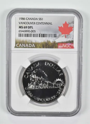 1986 Canada $1 Silver Dollar Vancouver Centennial MS69DPL NGC