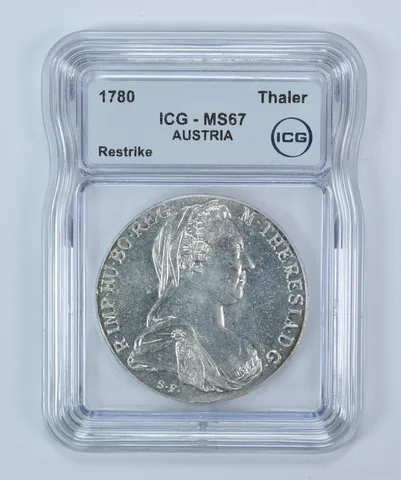 1780 Austria Thaler Restrike MS67 ICG
