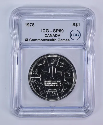 1978 Canada 1 Dollar Silver Commonwealth Games SP69 ICG