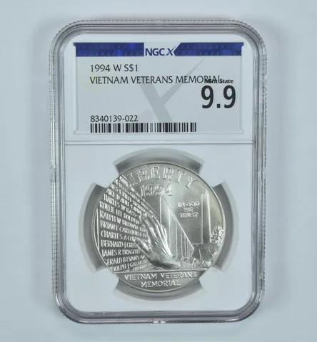 1994-W Vietnam Commemorative Silver Dollar Mint State 9.9 NGC X NGCX