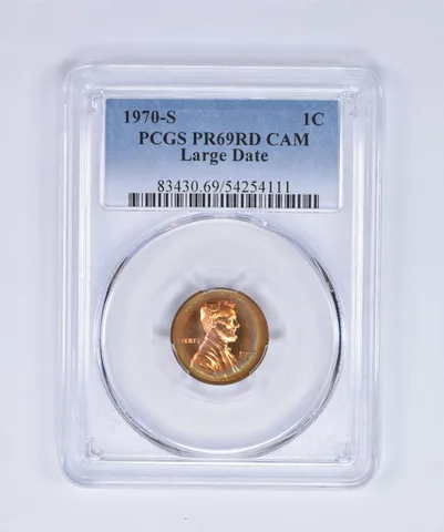 1970-S Lincoln Memorial Cent Large Date PR69 RD CAM PCGS Beautiful Tone a8067