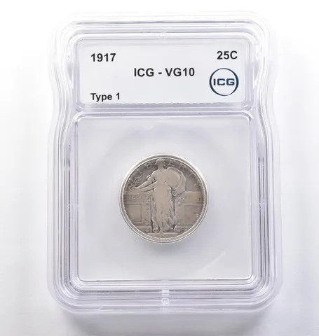 1917 Standing Liberty Quarter Type 1 VG10 ICG *3774