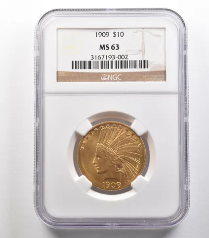 1909 $10 Indian Head Gold Eagle MS63 NGC *4852