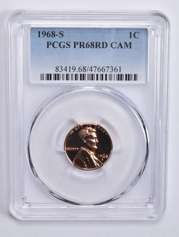 1968-S Lincoln Memorial Cent PR68 RD CAM PCGS Blue Lbl