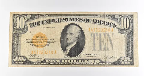 1928 $10 Gold Certificate Yellow Seal *3901
