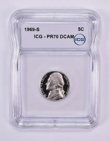 1969-S Jefferson Nickel PR70 DCAM ICG