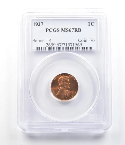 1937 Lincoln Wheat Cent MS67 RD PCGS *6322