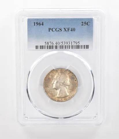 1964 Washington Quarter XF40 PCGS Beautiful Tone *1117