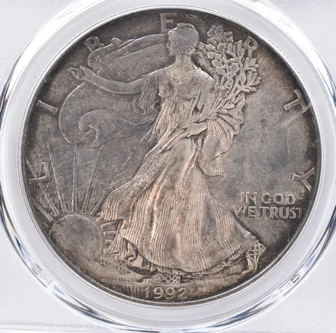 1992 American Silver Eagle MS66 PCGS Beautiful Tone *1430