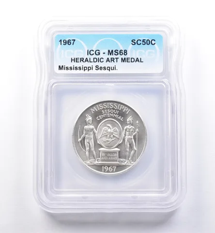 1967 So Called Half Dollar Mississippi Sesquicentennial MS68 ICG *8472