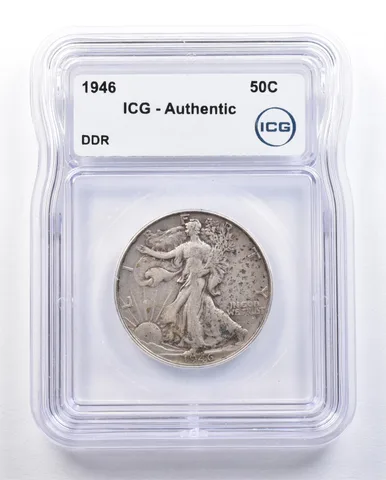 1946 Walking Liberty Half Dollar DDR Authentic ICG *1655