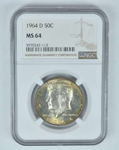 MS64 1964-D Kennedy Half Dollar - Graded NGC Toned! a8982