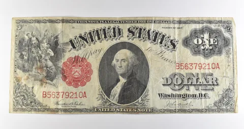 1917 $1 Legal Tender Large Note Red Seal *3554