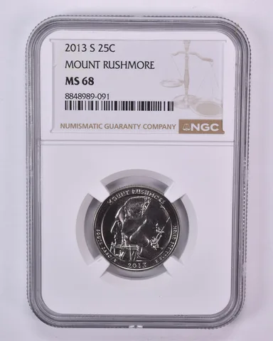 2013-S Washington Quarter ATB Mount Rushmore MS68 NGC