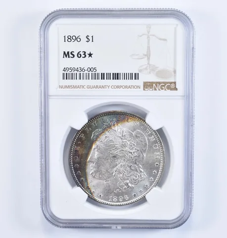 MS63* 1896 Morgan Silver Dollar - Graded NGC Amazing Color a7286