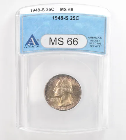 1948-S Washington Quarter MS66 ANACS Beautiful Tone *7414