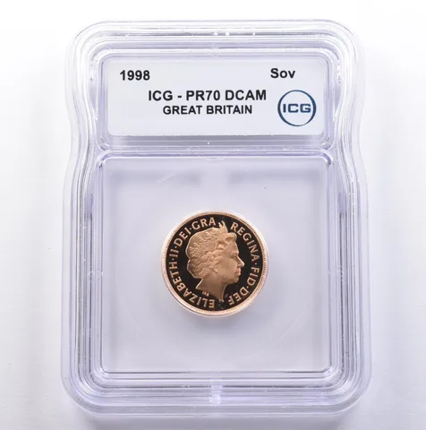 1998 Great Britain Gold Sovereign PR70 DCAM ICG a9126