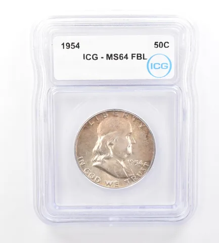 1954 Franklin Half Dollar MS64 FBL ICG Beautiful Tone *1711