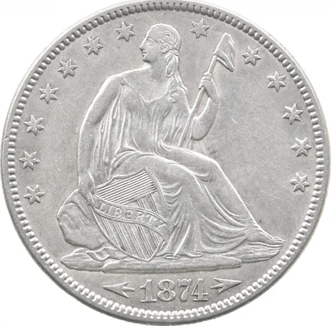 1874 Seated Liberty Half Dollar Arrows *5547