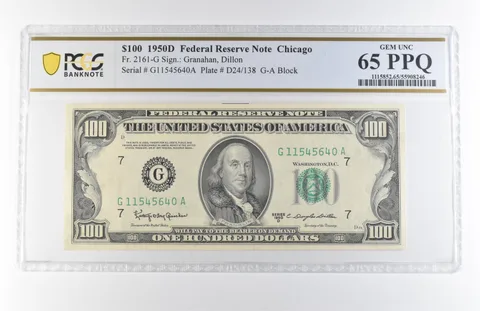 1950 D $100 Chicago IL FRN Fr#2161-G Gem Unc 65 PPQ PCGS *7876