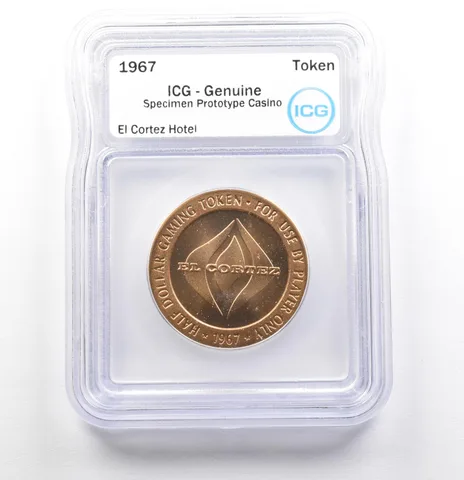 1967 Casino Token El Cortez Hotel Half Dollar Specimen Prototype ICG *0577