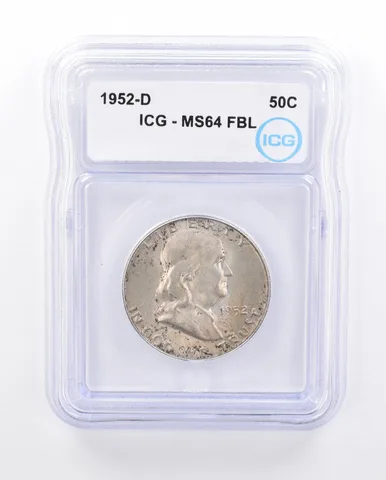 1952-D Franklin Half Dollar MS64 FBL ICG Toned *4653