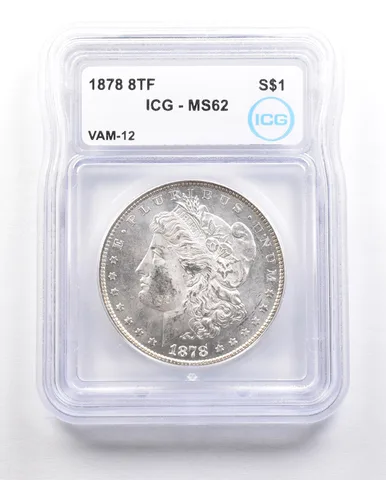 1878 8TF Morgan Silver Dollar VAM-12 MS62 ICG *5820