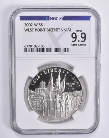 2002-W West Point Commemorative Dollar Proof 9.9 UCAM NGC X NGCX