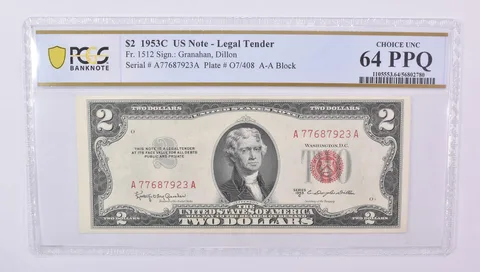 1953 C $2 US Legal Tender Fr#1512 Choice Unc 64 PPQ PCGS