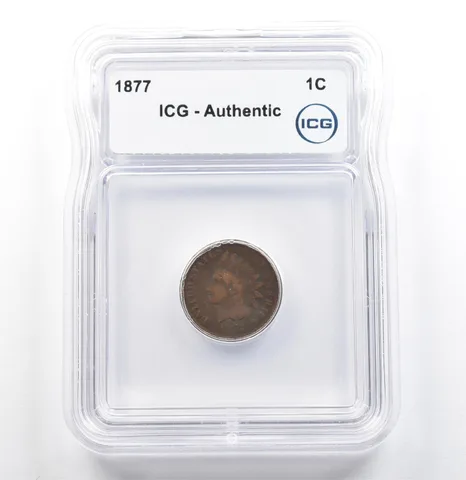 1877 Indian Head Cent Authentic ICG *6828