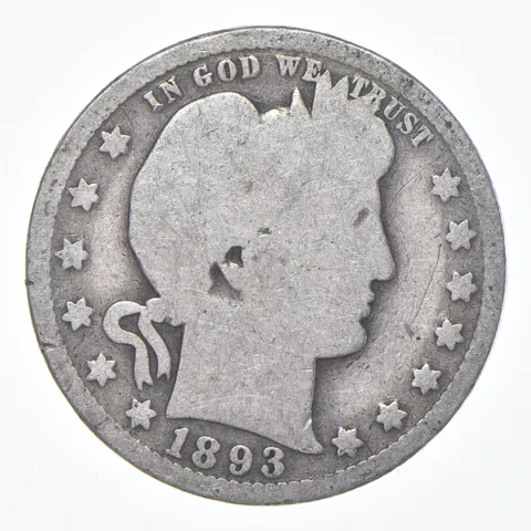1893-O Barber Quarter Average Circ
