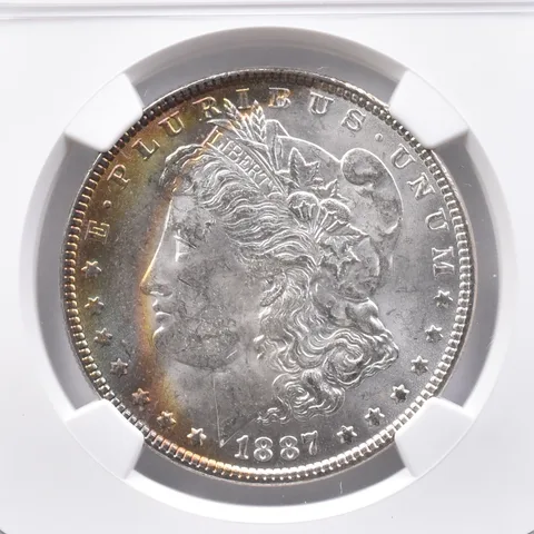 1887 Morgan Silver Dollar MS63 NGC Beautiful Tone *2409