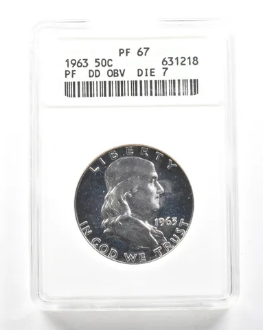 1963 Franklin Half Dollar DDO Die 7 PF67 ANACS *2069