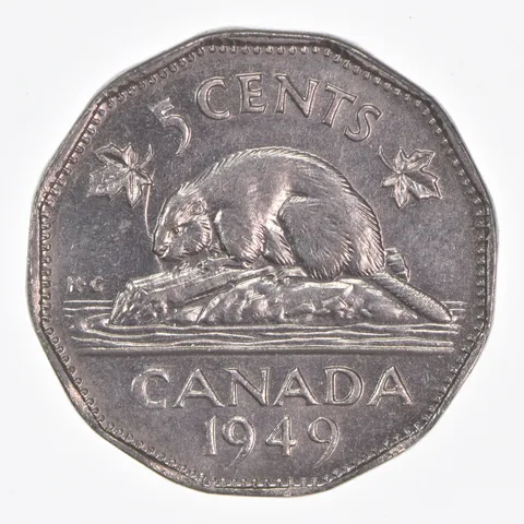 Better Date - 1949 Canada 5 Cents World Coin *043