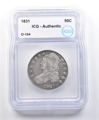 1831 Capped Bust Half Dollar O-104 Authentic ICG a3124