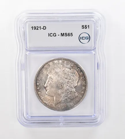 1921-D Morgan Silver Dollar MS65 ICG Beautiful Tone *0986