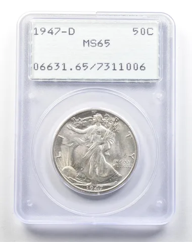 1947-D Walking Liberty Half Dollar MS65 PCGS Rattler a3876