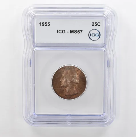 1955 Washington Quarter MS67 ICG Beautiful Tone *5324