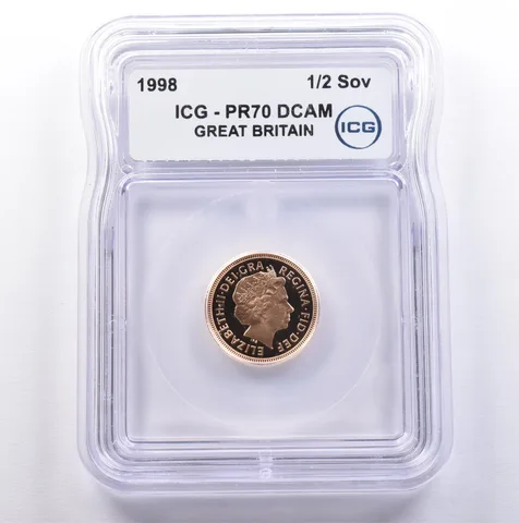 1998 Great Britain Gold Half Sovereign PR70 DCAM ICG *9127