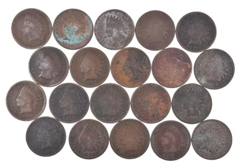 Lot 20 1800's 1890-1899 Indian Head Penny Cents US Coin Collection 2/5 Roll *517