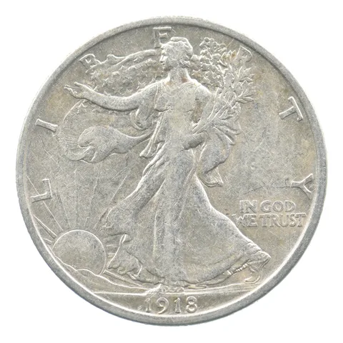 1918-D Walking Liberty Half Dollar a0514