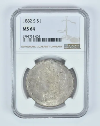 MS64 1882-S Morgan Silver Dollar NGC Beautifully Toned *6732