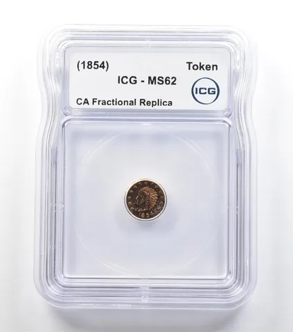 (1854) California Fractional Gold Token 1/2 Dollar Indian Head MS62 ICG *3972